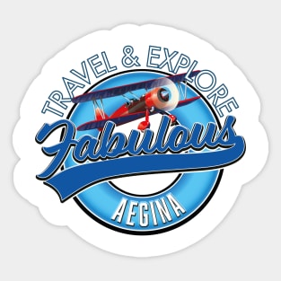 Travel explore fabulous Aegina logo Sticker